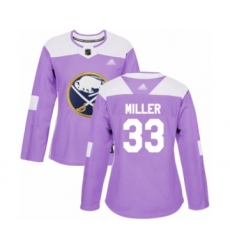 Women's Buffalo Sabres #33 Colin Miller Authentic Purple Fights Cancer Practice Hockey Jersey