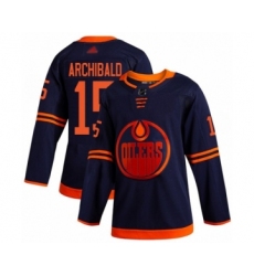 Youth Edmonton Oilers #15 Josh Archibald Authentic Navy Blue Alternate Hockey Jersey