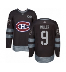 Men's Vancouver Canucks #9 J.T. Miller Authentic Black 1917-2017 100th Anniversary Hockey Jersey