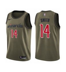 Men's Washington Wizards #14 Ish Smith Swingman Green Salute to Service Basketball Jersey