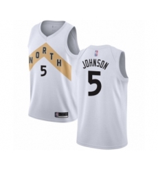 Youth Toronto Raptors #5 Stanley Johnson Swingman White Basketball Jersey - City Edition