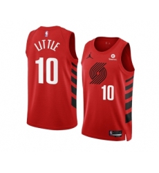 Men's Portland Trail Blazers #10 Nassir Little 2022-23 Red Statement Edition Swingman Stitched Basketball Jersey