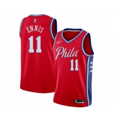 Men's Philadelphia 76ers #11 James Ennis Authentic Red Finished Basketball Jersey - Statement Edition