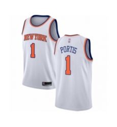 Men's New York Knicks #1 Bobby Portis Authentic White Basketball Jersey - Association Edition