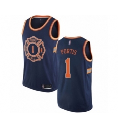Women's New York Knicks #1 Bobby Portis Swingman Navy Blue Basketball Jersey - City Edition