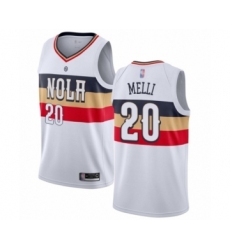 Women's New Orleans Pelicans #20 Nicolo Melli White Swingman Jersey - Earned Edition