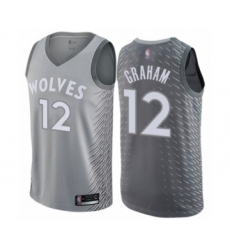 Youth Minnesota Timberwolves #12 Treveon Graham Swingman Gray Basketball Jersey - City Edition