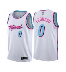 Men's Miami Heat #0 Meyers Leonard Authentic White Basketball Jersey - City Edition