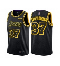 Youth Los Angeles Lakers #37 Kostas Antetokounmpo Swingman Black Basketball Jersey - City Edition