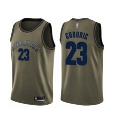 Men's Memphis Grizzlies #23 Marko Guduric Swingman Green Salute to Service Basketball Jersey