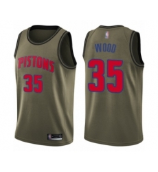 Youth Detroit Pistons #35 Christian Wood Swingman Green Salute to Service Basketball Jersey