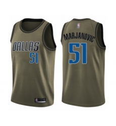 Youth Dallas Mavericks #51 Boban Marjanovic Swingman Green Salute to Service Basketball Jersey