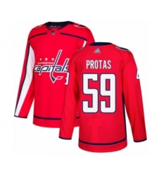 Men's Washington Capitals #59 Aliaksei Protas Authentic Red USA Flag Fashion Hockey Jersey