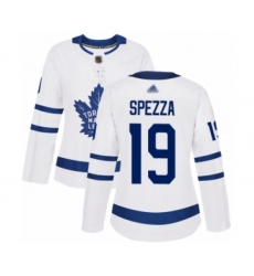 Women's Toronto Maple Leafs #19 Jason Spezza Authentic White Away Hockey Jersey