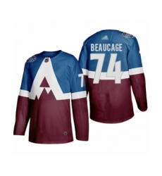 Women's Colorado Avalanche #74 Alex Beaucage Authentic Burgundy Blue 2020 Stadium Series Hockey Jersey