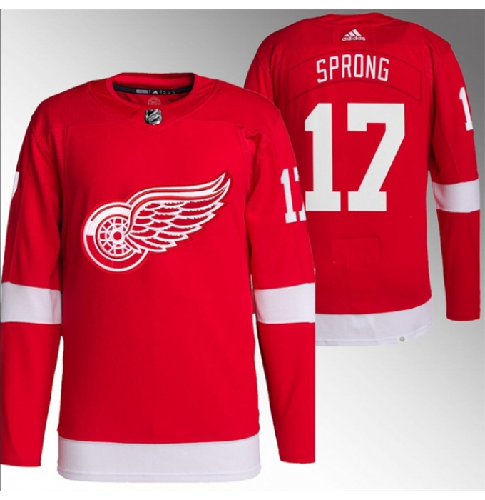 Men's Detroit Red Wings #17 Daniel Sprong Red Stitched Jersey