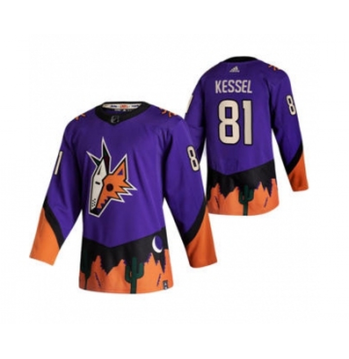 Men's Arizona Coyotes #81 Phil Kessel Purple 2020-21 Reverse Retro Alternate Hockey Jersey