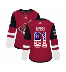 Women's Arizona Coyotes #81 Phil Kessel Authentic Red USA Flag Fashion Hockey Jersey