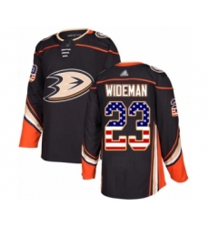 Youth Anaheim Ducks #23 Chris Wideman Authentic Black USA Flag Fashion Hockey Jersey