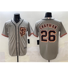 Men's San Francisco Giants #26 Matt Chapman Gray Cool Base Stitched Baseball Jersey