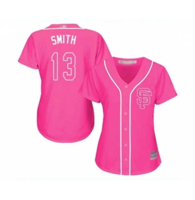 Women's San Francisco Giants #13 Will Smith Authentic Pink Fashion Cool Base Baseball Jersey