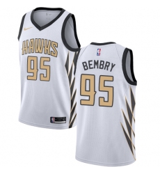 Youth Nike Atlanta Hawks #95 DeAndre' Bembry Swingman White NBA Jersey - City Edition