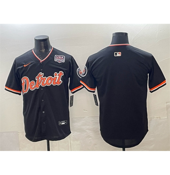 Men's Detroit Tigers Blank Navy 2026 Alternate USA 250 Vapor Premier Limited Stitched Baseball Jersey