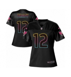 Women's Tampa Bay Buccaneers #12 Tom Brady Game Black Fashion Football Jersey
