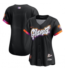 Women's San Francisco Giants Blank Anthracite 2025 City Connect Limited Stitched Baseball Jersey(Run Small)