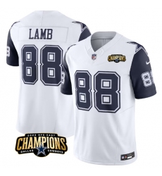 Men's Dallas Cowboys #88 CeeDee Lamb White Navy 2023 F.U.S.E. NFC East Champions Football Stitched Jersey