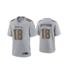 Men's Minnesota Vikings #18 Justin Jefferson Gray Atmosphere Fashion Stitched Game Jersey