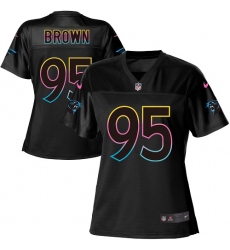 Women's Carolina Panthers #95 Derrick Brown Black NFL Fashion Game Jersey