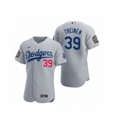 Men's Los Angeles Dodgers #39 Blake Treinen Nike Gray 2020 World Series Authentic Jersey