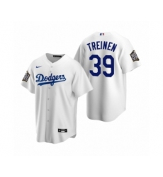 Men's Los Angeles Dodgers #39 Blake Treinen White 2020 World Series Replica Jersey