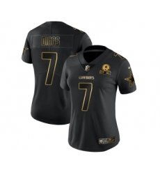 Women's Dallas Cowboys #7 Trevon Diggs Black Golden Edition Limited Stitched Jersey(Run Small)