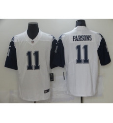 Men's Dallas Cowboys #11 Micah Parsons Nike White 2021 Throwback Limited Jersey