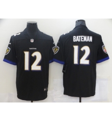Men's Baltimore Ravens #12 Rashod Bateman Nike Black 2021 NFL Draft First Round Pick Leopard Jersey