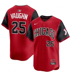 Men's Chicago White Sox #25 Andrew Vaughn Red Black 2025 City Connect Limited Stitched Baseball Jersey
