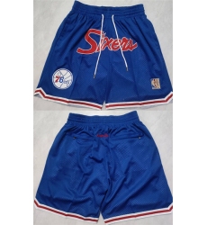 Men's Philadelphia 76ers Blue Shorts (Run Small)