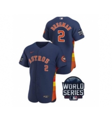 Men's Houston Astros #2 Alex Bregman 2021 Navy World Series Flex Base Stitched Baseball Jersey