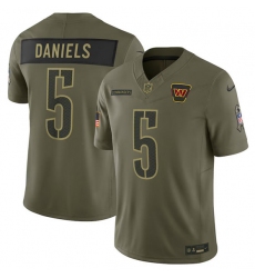Men's Washington Commanders #5 Jayden Daniels Olive 2025 Salute to Service Limited Football Stitched Jersey Men's Washington Commanders #5 Jayden Daniels Olive 2025 Salute to Service Limited Football Stitched Jersey