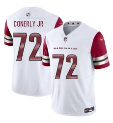 Men's Washington Commanders #72 Josh Conerly Jr White 2025 Draft F.U.S.E. Vapor Limited Football Stitched Jersey