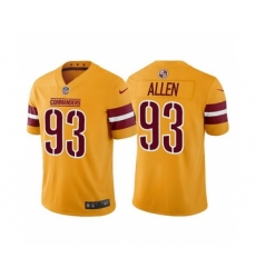 Men's Washington Commanders #93 Jonathan Allen Gold Vapor Untouchable Stitched Football Jersey