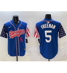 Men's Los Angeles Dodgers #5 Freddie Freeman Royal Limited Stitched Baseball Jersey
