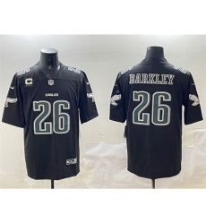 Men's Philadelphia Eagles #26 Saquon Barkley Black Fashion With 3 Star C Vapor Untouchable Limited Stitched Football Jersey