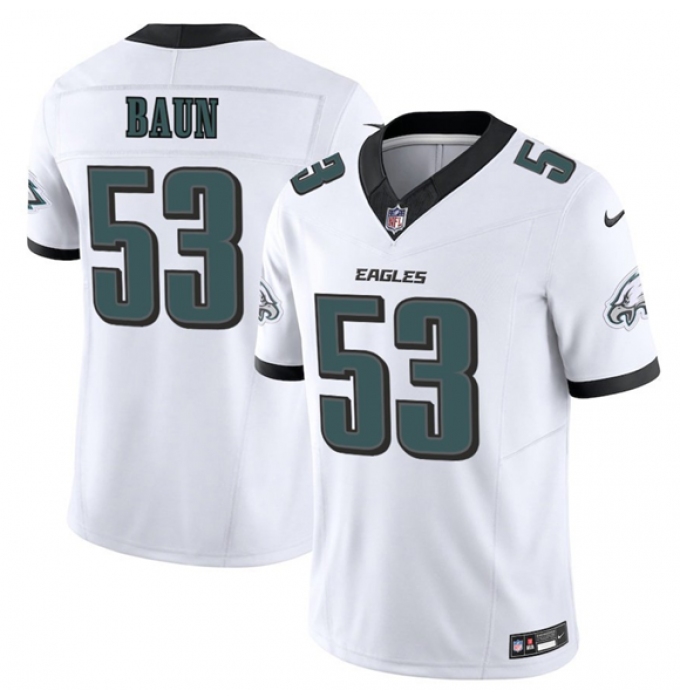Men's Philadelphia Eagles #53 Zack Baun White 2025 F.U.S.E. Vapor Untouchable Limited Football Stitched Jersey