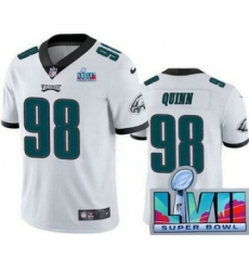 Men's Philadelphia Eagles #98 Robert Quinn Limited White Super Bowl LVII Vapor Jersey