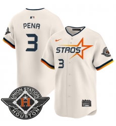Men's Houston Astros #3 Jeremy Pena Cream 2025 City Connect Limited Stitched Baseball Jersey