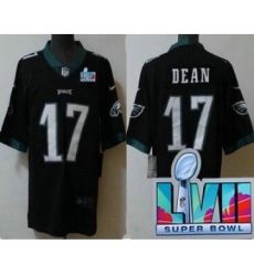 Men's Philadelphia Eagles #17 Nakobe Dean Limited Black Super Bowl LVII Vapor Jersey