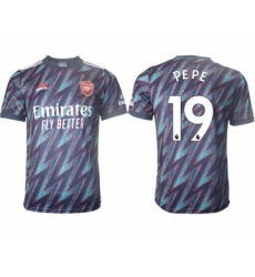 Arsenal F.C #19 Nicolas Pépé Away Soccer Jersey3